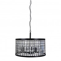 Oriel Lighting-DELAWARE.52 Modern Chandelier Black Frame and Crystal